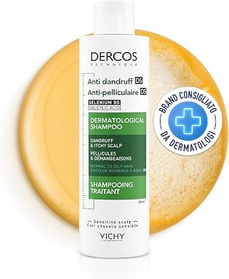 Dercos, Shampoo Anti-Forfora DS, Per Capelli da Normali a Grassi, Azione Riequilibrante, Effetto Anti-Ricomparsa, Arricchito con Disolfuro di Selenio e Acido Salicilico, 200 ml