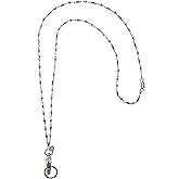 Hidden Hollow Beads Stainless Steel Chain Women's Lanyard, Strong Breakaway Clasp, Made in USA Teacher ID Badge Card Holder Keys Keyring Nurse