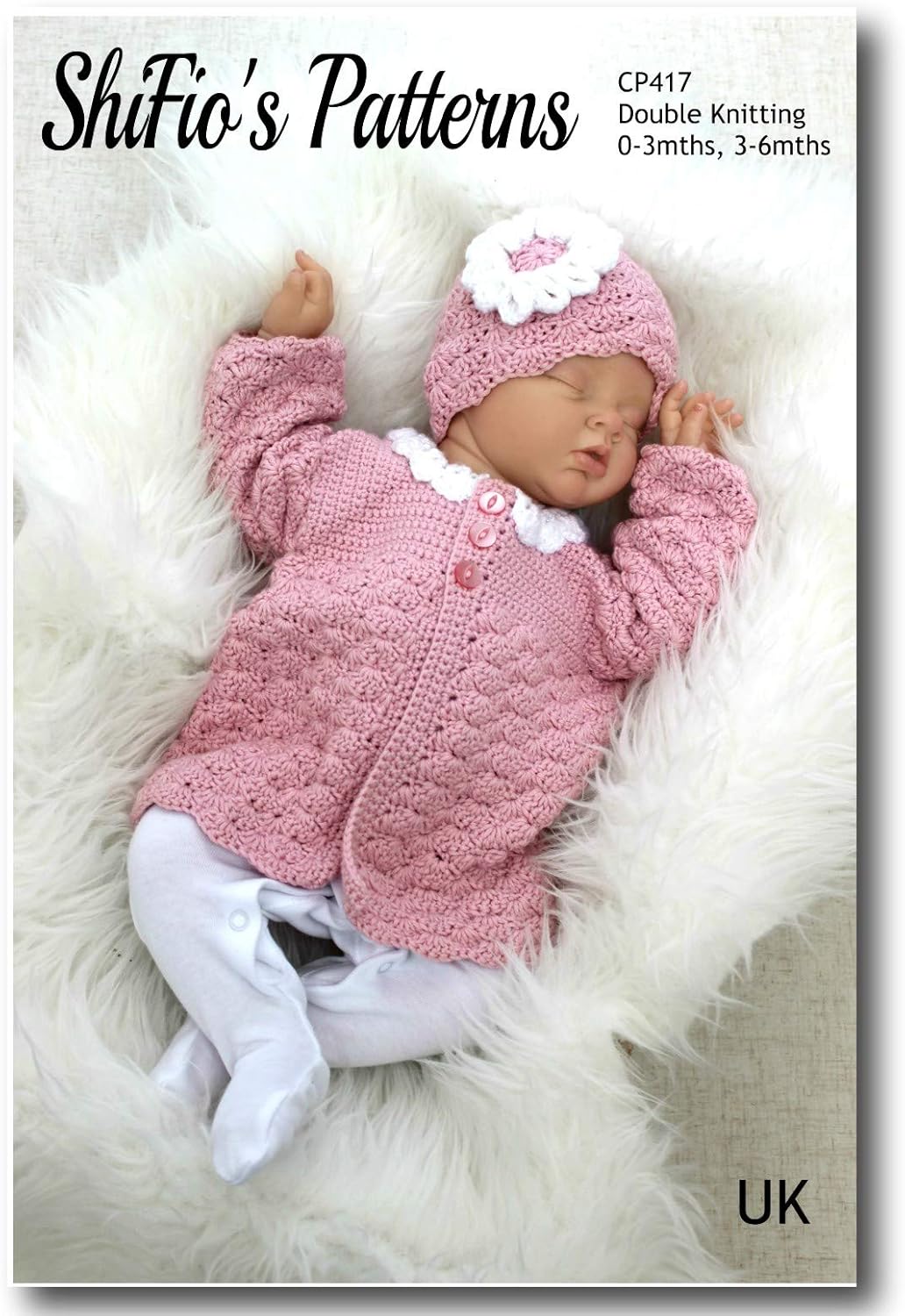 Crochet Pattern for Baby Jacket and Matching Bonnet Baby Cardigan Crochet Pattern, 0 to 3 Months and 3 to 6 Months
