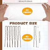 Abeillo Brown Ballet Hair Nets 20 Pcs 50cm & 40 U Shaped Hair Pins Set Women view 2