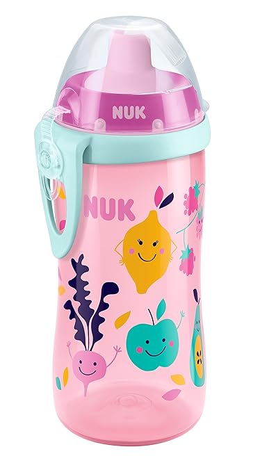 NUK 10255339 Flexi Cup, Soft-Trinkhalm-Becher mit Silikon-Trinkhalm, 300 ml, auslaufsicher, ab 18 Monaten, BPA frei , 300 ml,