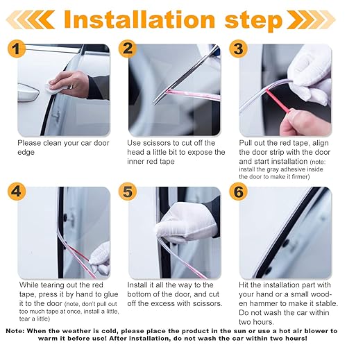 Car Door Protector Edge Black Car Door Edge Guards U Shape Seal Edge Strip Trim With PVC Material And Metal Clips Fit For Most Vehicle Door & Home Application Edges Edge Trim