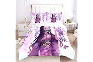 Rosabril 3 Piece Anime Comforter Bedding 1 Set Super Soft Quilt Cover with 2 Pillowcases Funny Merch Anime Gifts for Girls Boys Kids Adults 68""X90"", Twin