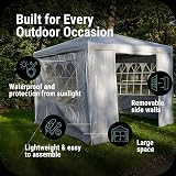 Gr8 Garden 3x3m Gazebo Tent with Removable Sides Gray Outdoor Shelter view 3