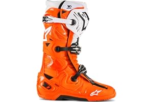 Alpinestars Tech 10 Enduro MX/Off Road Boot, Orange Fluo/Black/White, 10
