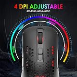 KUIYN Ultralight Wired Gaming Mouse 4 DPI 800-1200-1600-2400 RGB 7 BTN view 4