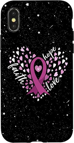 Amazon Com Iphone X Xs Faith Hope Love Breast Cancer Awareness Pink Ribbon Warrior Case