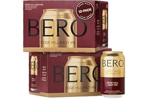 BERO Edge Hill Hazy IPA Non-Alcoholic Beer, 12-Pack Hoppy IPA-Style Craft Brew, NA Beer by Tom Holland, Bold and Hoppy Flavor, Alcohol Alternative Beverages for Any Occasion