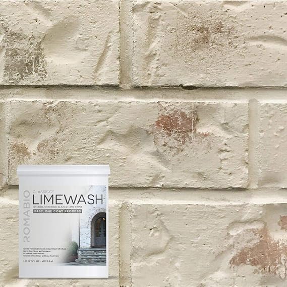 Romabio Classico Limewash Interior/Exterior Paint, Italian slakedLime, One Coat