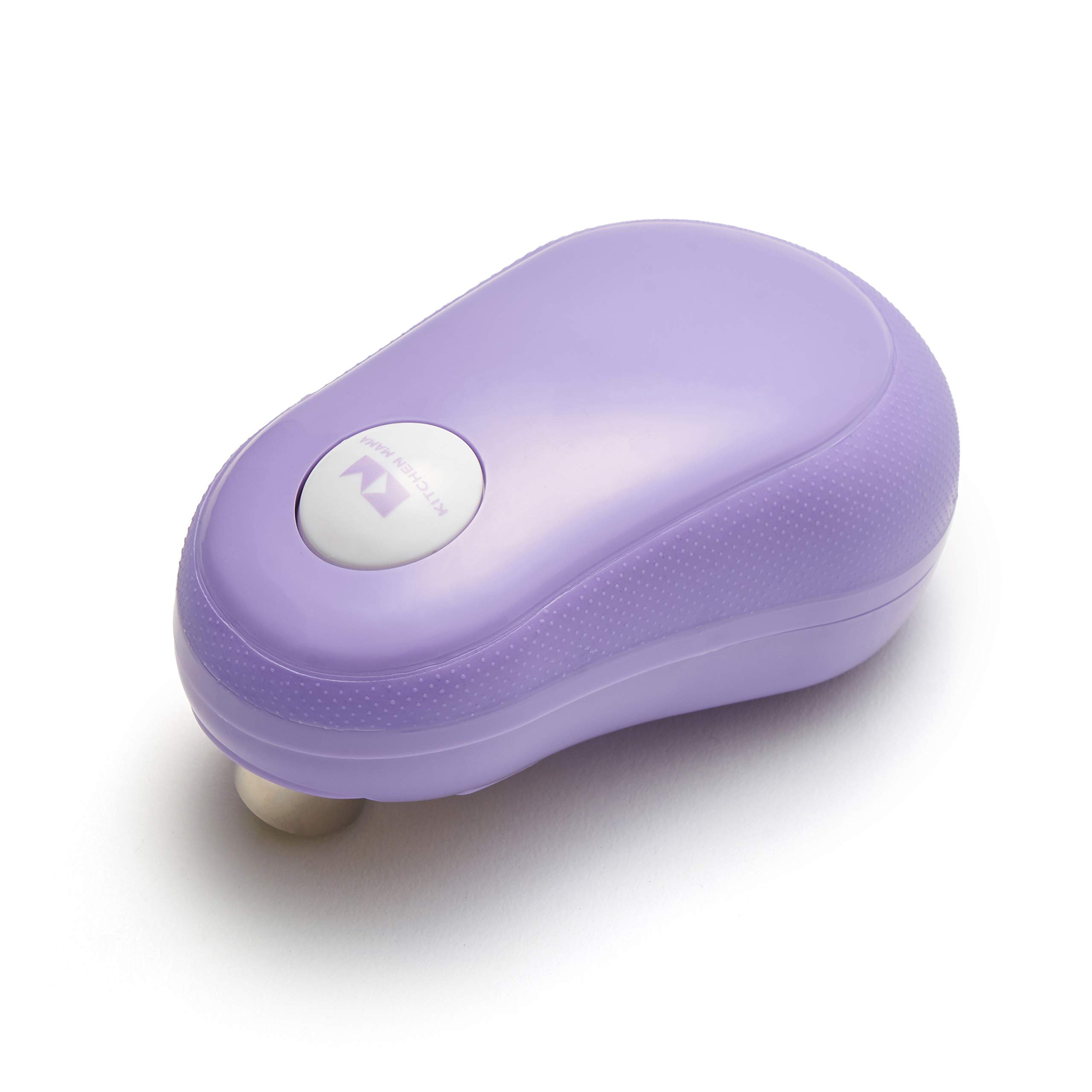 Kitchen Mama One-Touch Electric Can Opener: Open Cans with Simple Press of A Button - Auto Stop As Task Completes, Ergonomic, Smooth Edge, Food-Safe, Battery Operated Tin Opener (Red)