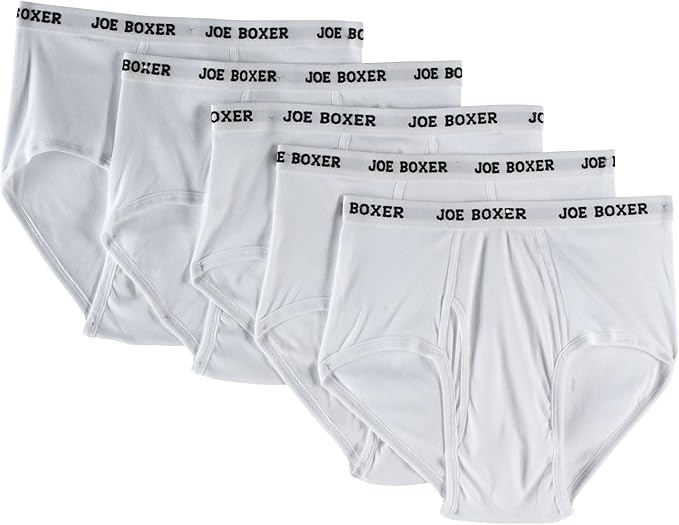 Joe Boxer Men's White Classic Briefs 5 Pack Large at Amazon Men’s