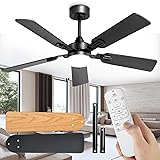 Black 52 Inch Ceiling Fans with Lights,Modern