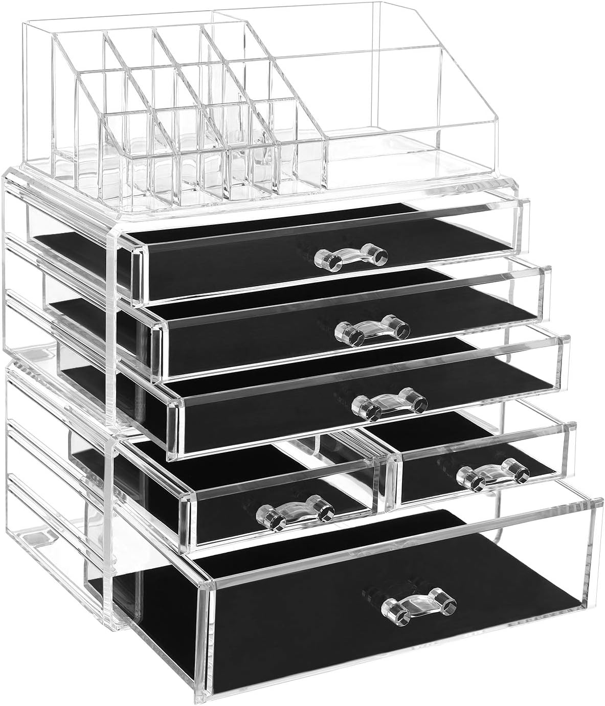 Songmics Large Acrylic Makeup Organizer Stackable Cosmetic Box