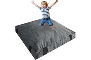 JOYWOO Crash Pad for Kids Sensory Room Equipment, 4 x 4 Ft / 5 x 5 Ft Anti-slip Sensory Crash Mat, Shredded Foam Sensory Crash Pad for Autistic Kids Gift, Soft Washable Cover, Gift for Children and Adults