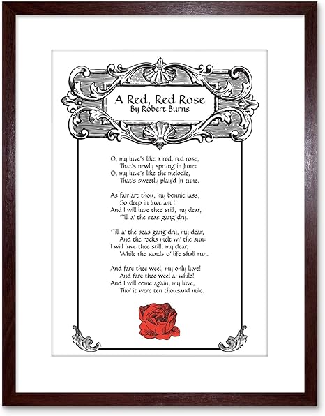 Amazon 引用歌 歌詞 赤いバラ ロバートバーンズ フレームプリント F97x6227 9 X 7 Inc 23 X 18 Cm ブラウン F97x6227 Dark Oak アートフレーム ポスター オンライン通販