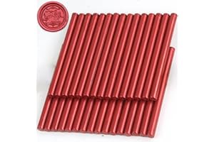 Flame Red Wax Seal Sticks, 30pcs Sealing Wax Sticks, HOSEALING Glue Gun Wax Seal Sticks for Wax Seal Stamp, Premium Sealing Wax for Wedding Invitations, Letter, Envelope (Mini Size)