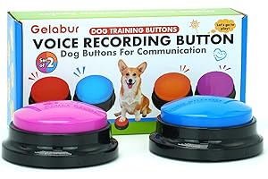 Gelabur Set of 2 Dog Buttons for Communication, Voice Recordable Buttons for Classroom, Dog Training Talking Buttons Starter 
