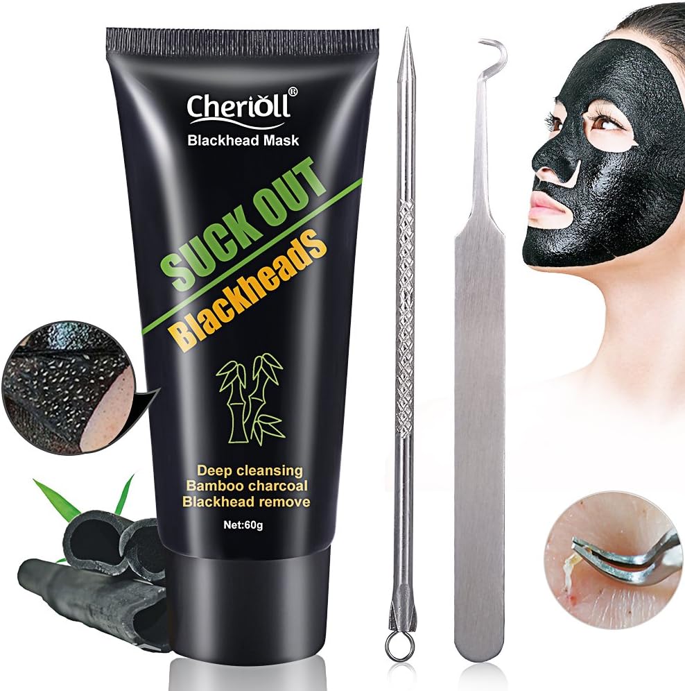 Peel Off Blackhead Mask, Peel Off Mask,Black Mask,Blackhead Remover Tool,Facial Masks,Purifying Peel-off Mask, 60g Bottle Deep Clean Blackhead Acne Treatment Oil Control Suction Cleaner (pack1)