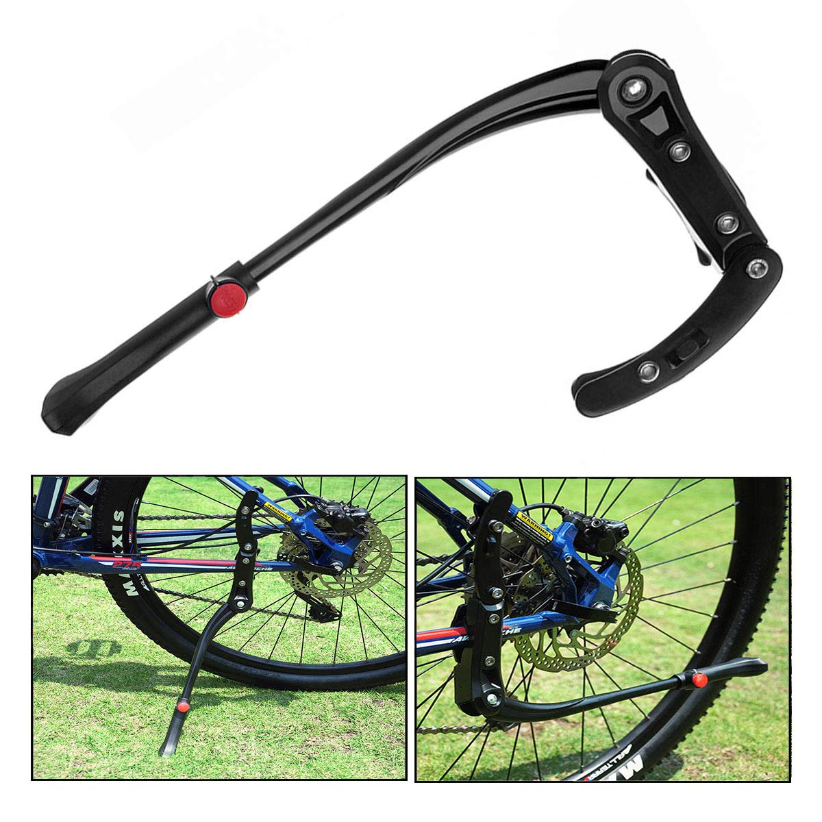 Xrten Aluminum Alloy Adjustable Mountain bicycle kickstand, Non-Slip Road Cycling Kick Stand Support for MTB