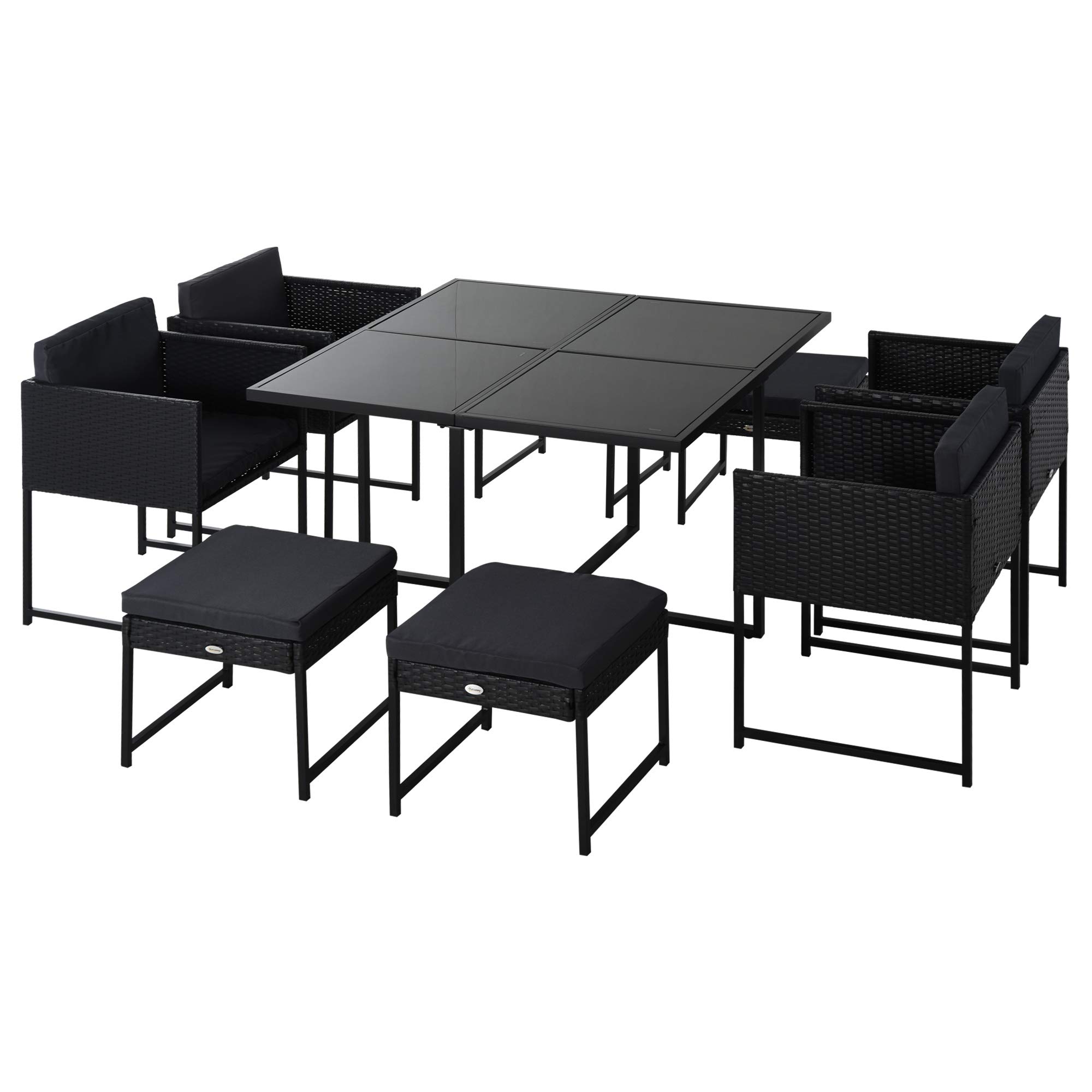 Outsunny 9 Pcs Rattan Dining Cube Set Ou Buy Online In Cyprus At Desertcart
