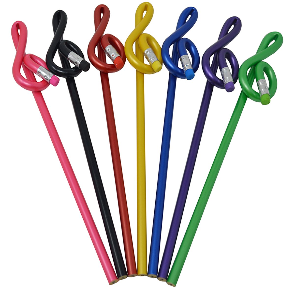 Music Pencil Angled Key G Key Pencil Various Colours Pack of 7