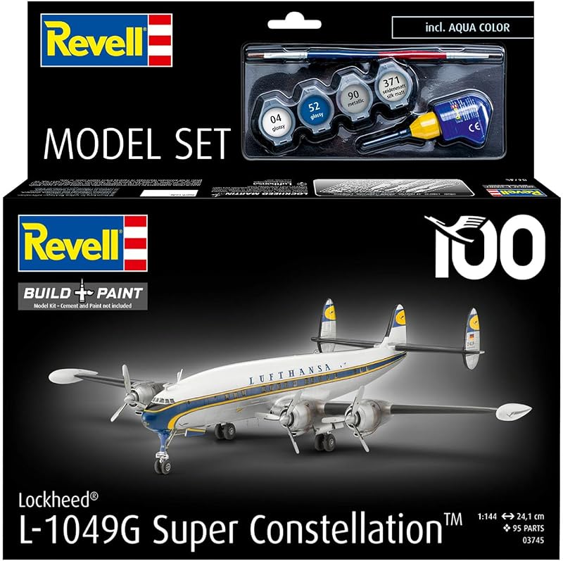 Lockheed L.1049G Super Constellation Luf 63745 Maquette en plastique non construit/non peint à l'échelle 1/144 avec accessoires