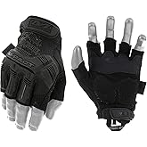 Mechanix Wear M-Pact Fingerless Tactical Impact Resistant Gloves - Impact Protection & Vibration Absorption - Heavy Duty - Machine Washable - Medium - Covert Black