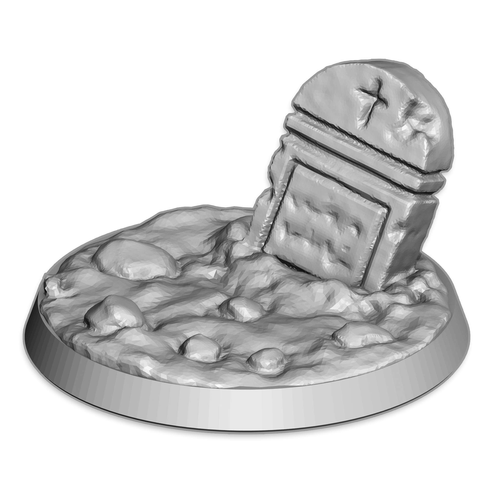 EnderToys Miniature Bases - Scenic Texture - Gravestone - 32mm (10pcs), Bits and Accessories for 28-32mm Tabletop Wargame Miniatures, 3D Printed and Paintable