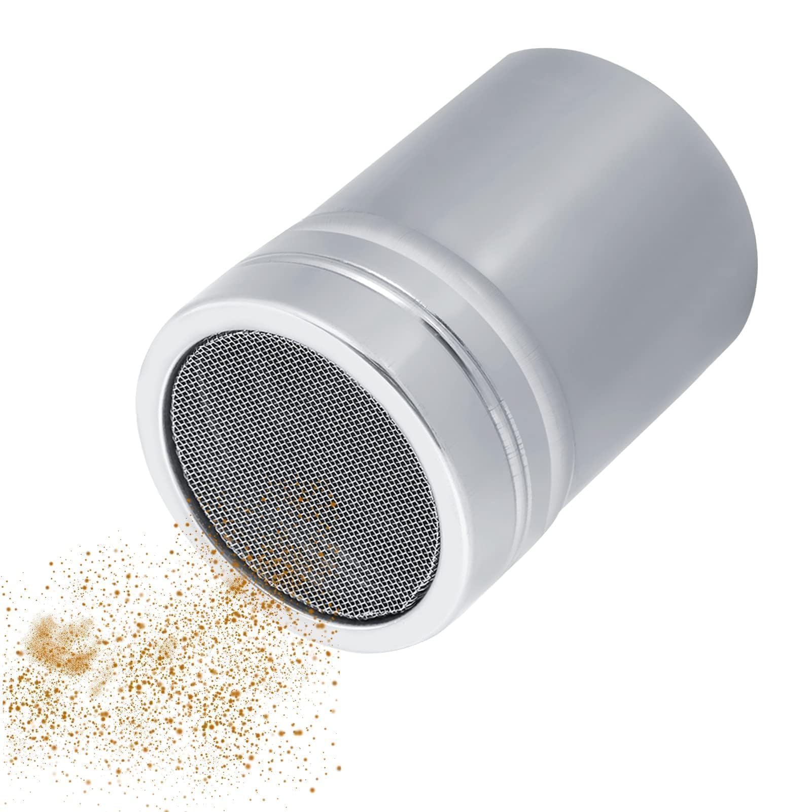 Icing Sugar Shaker Fine Mesh Sugar Dispenser,Icing Sugar Duster Flour Shaker Chocolate Powder Shaker Flour Dredger Stainless Steel Flour Duster for Cocoa Flour Cappuccino Icing Sugar
