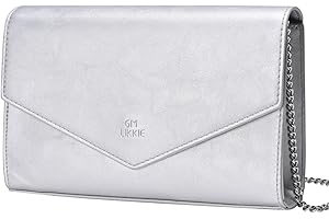 GM LIKKIE Clutch Purse for Women, Evening Envelope Clutch Bag, Crossbody Foldover PU Leather Shoulder Handbag