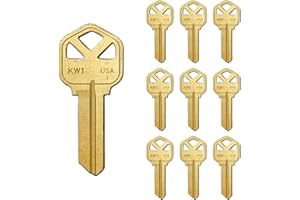 SUMMIT DOORWARE Kwikset Key Blanks in Premium Brass Quality | KW1 Uncut Blank Keys for Home and Professional Use | Pack of 10 Keys