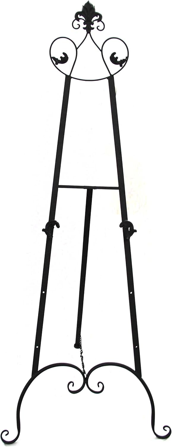 Designstyles Decorative Metal Easel Stand Adjustable Floor Display For Art Pieces Signs Mirrors And Chalk Dry Erase Boards 59 Tall Antique