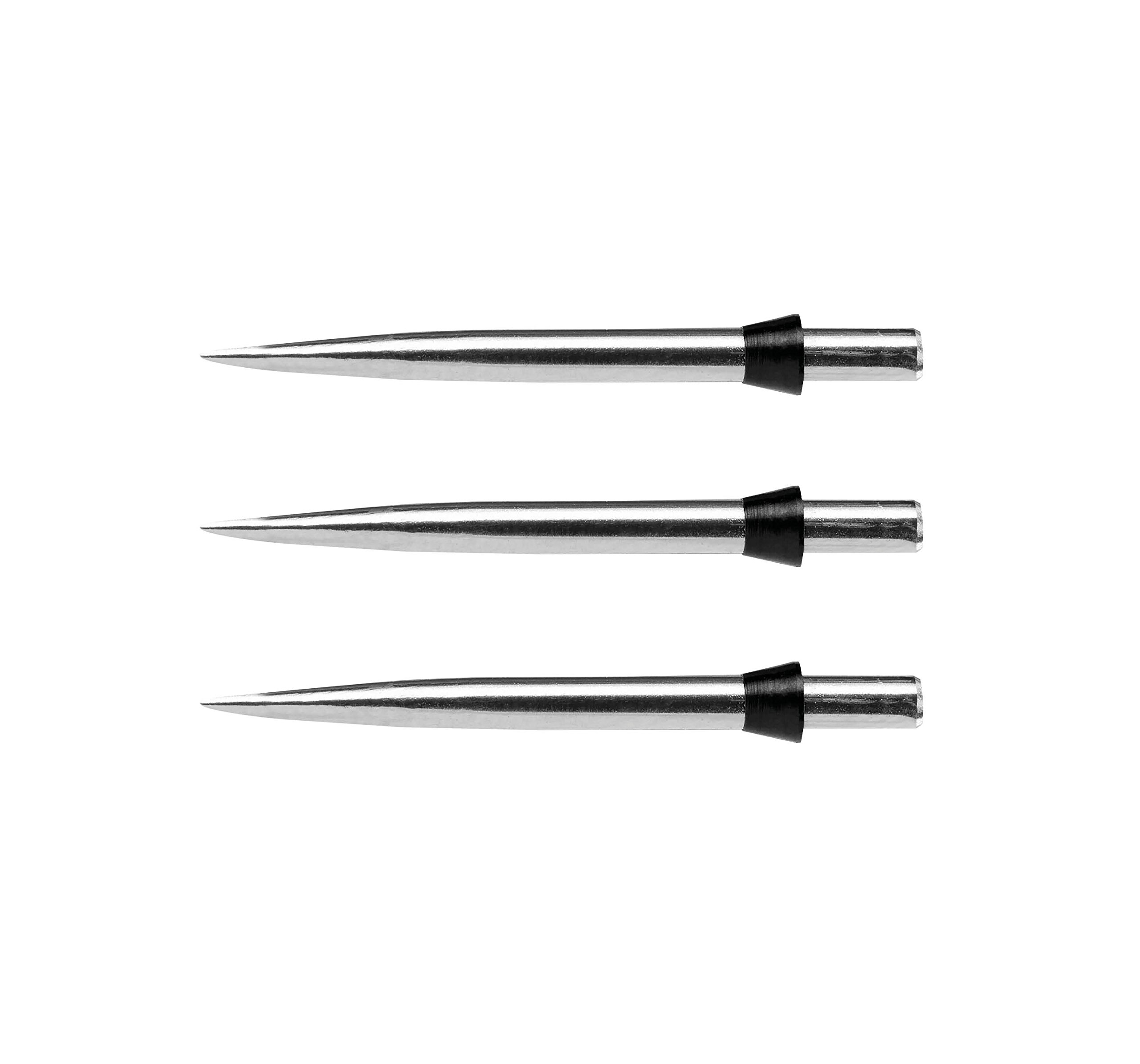 RED DRAGON Specialist Darts Points Trident Points Silver Effect Standard 32mm with Black Tridents - 1 set per pack