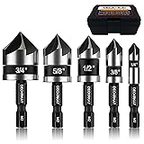 5 Pcs Countersink Drill Bit Set, Industrial Grade