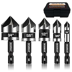 5 Pcs Countersink Drill Bit Set, Industrial Grade