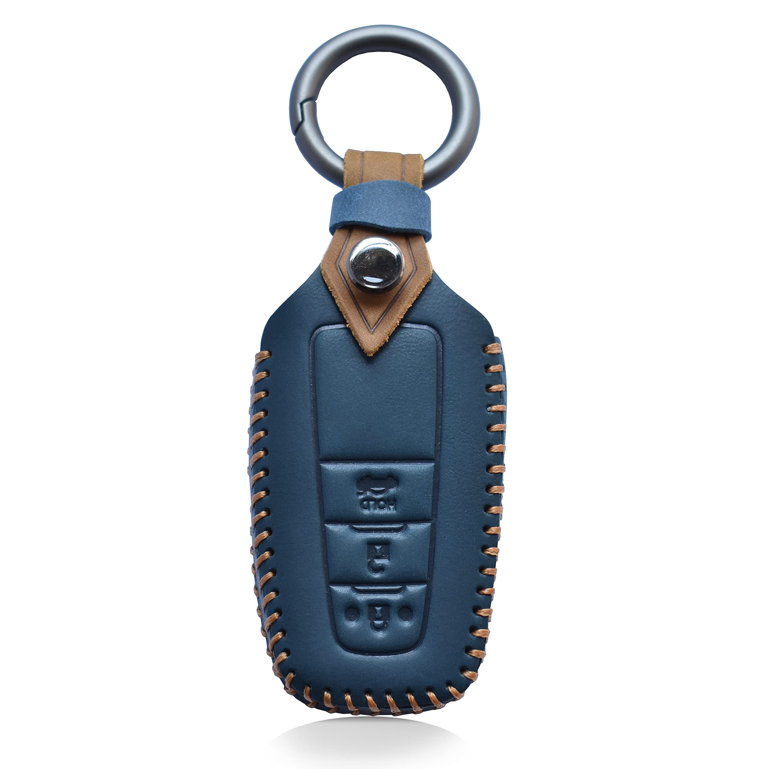ontto for Toyota Car Key Cover Premium Leather Key Fob Cover Holder Protector for Toyota CHR C-HR RAV4 Camry Corolla Prado Prius 2016 2017 2018 2019 2020 Remote Car Key Case Keyring Blue