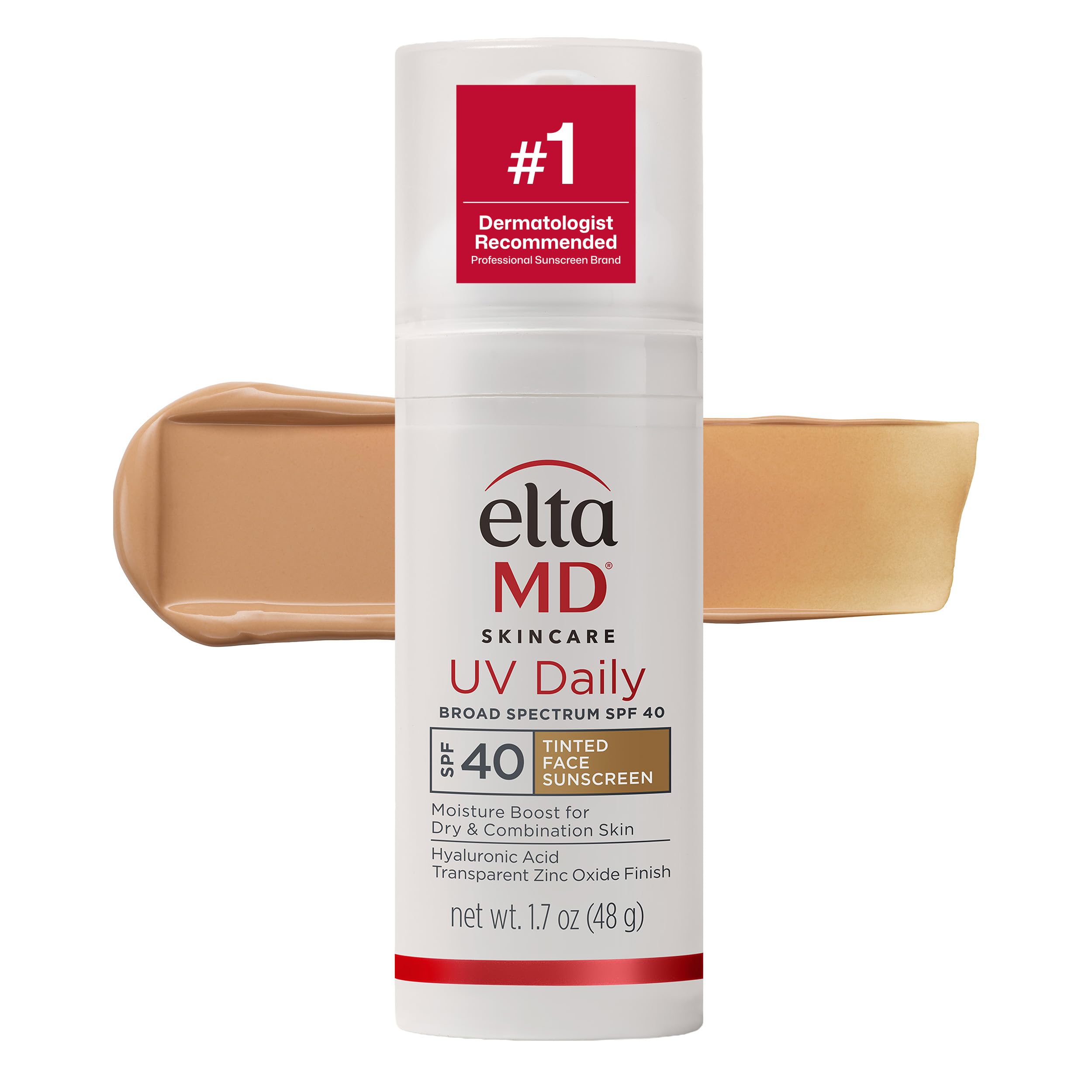 Photo 1 of EltaMD UV Daily Tinted SPF 40 Face Sunscreen Moisturizer with Zinc Oxide, Tinted Daily Face Moisturizer with SPF, Sunscreen for Dry Skin,1.7 oz Pump