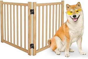 Oapety Solid Wood Freestanding Pet Gate,Nature Wood Dog Gates for Doorways The House,Pet Gate for Stairs,Freestanding Indoor 