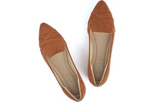 MUSSHOE Flats Shoes Women Dressy Pointed Toe Slip on Microfiber Comfortable Women's Flats Ballet Flats for Women