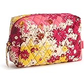 Vera Bradley Women's Cotton Nfl Medium Cosmetic Makeup Organizer Bag (Multiple Teams Available), Dallascowboysonblue/Graybandana, One Size