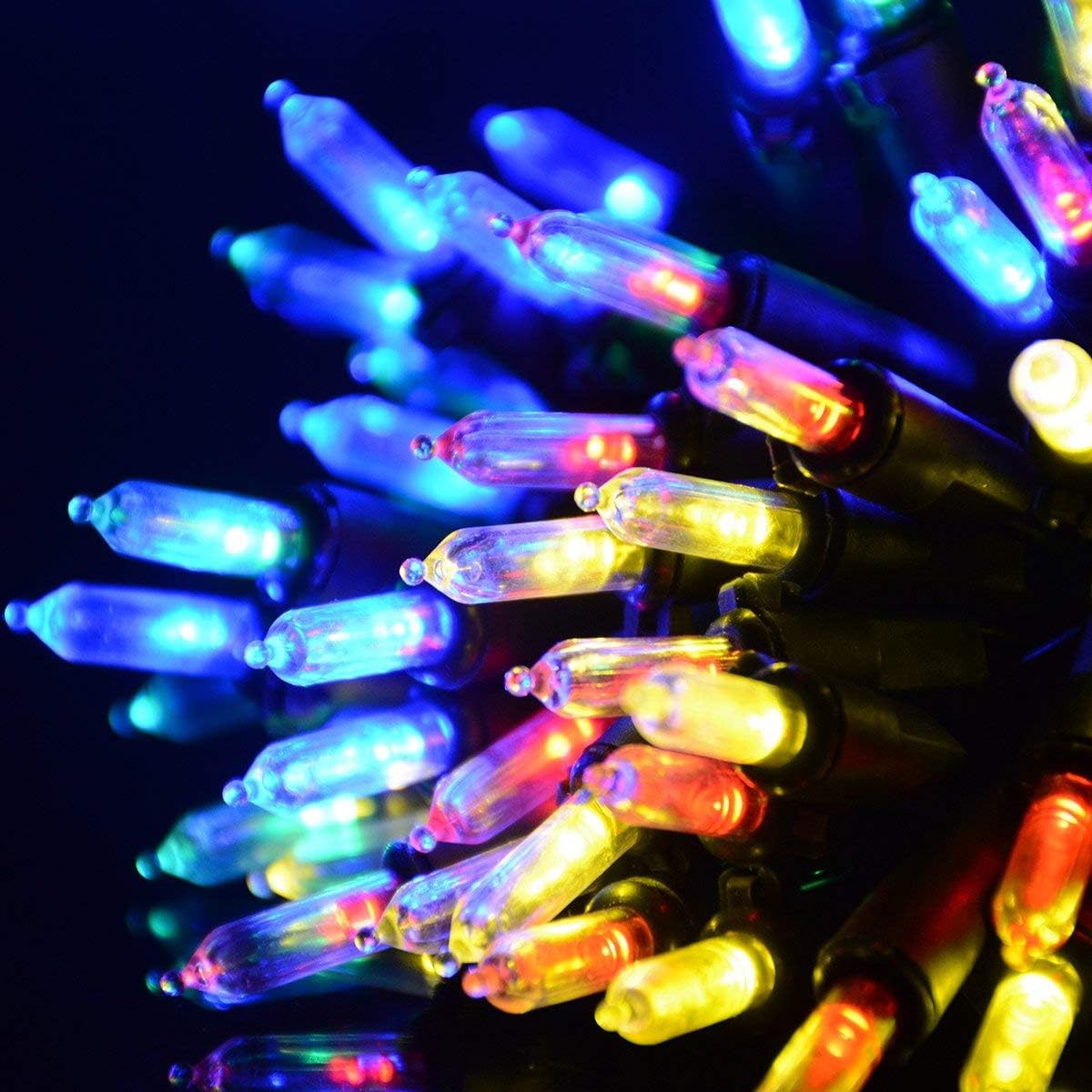 Homeleo 50 Count Multi Colored Christmas Tree Lights Battery Powered