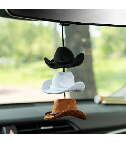 Décor Miroir De Voiture Cowboy Acrylique - Ornements Bottes & Chapeau 2D Mignon, Pour Rétroviseur Ou Fenêtre