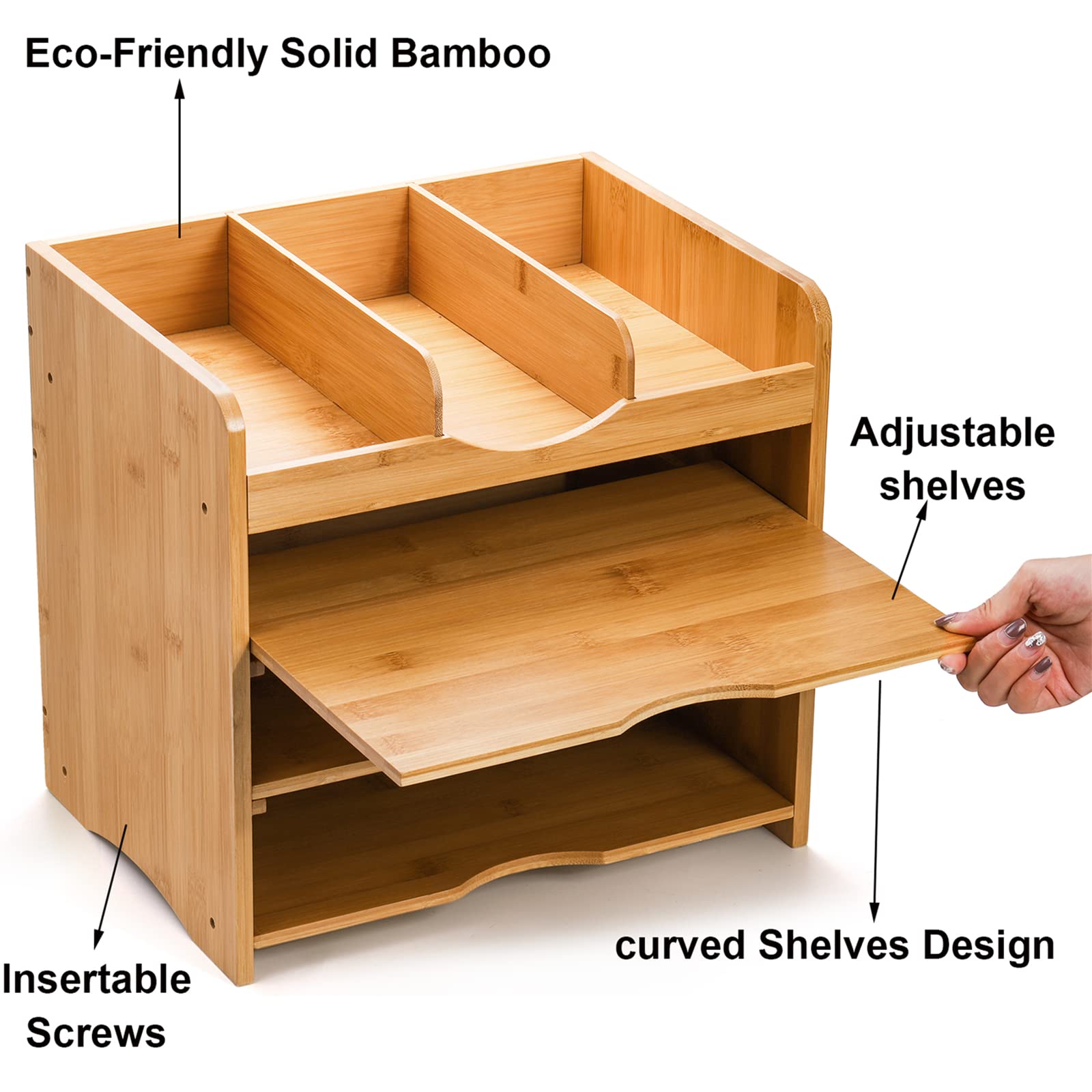 Mua DEAYOU Bamboo Desk File Organizer, 13