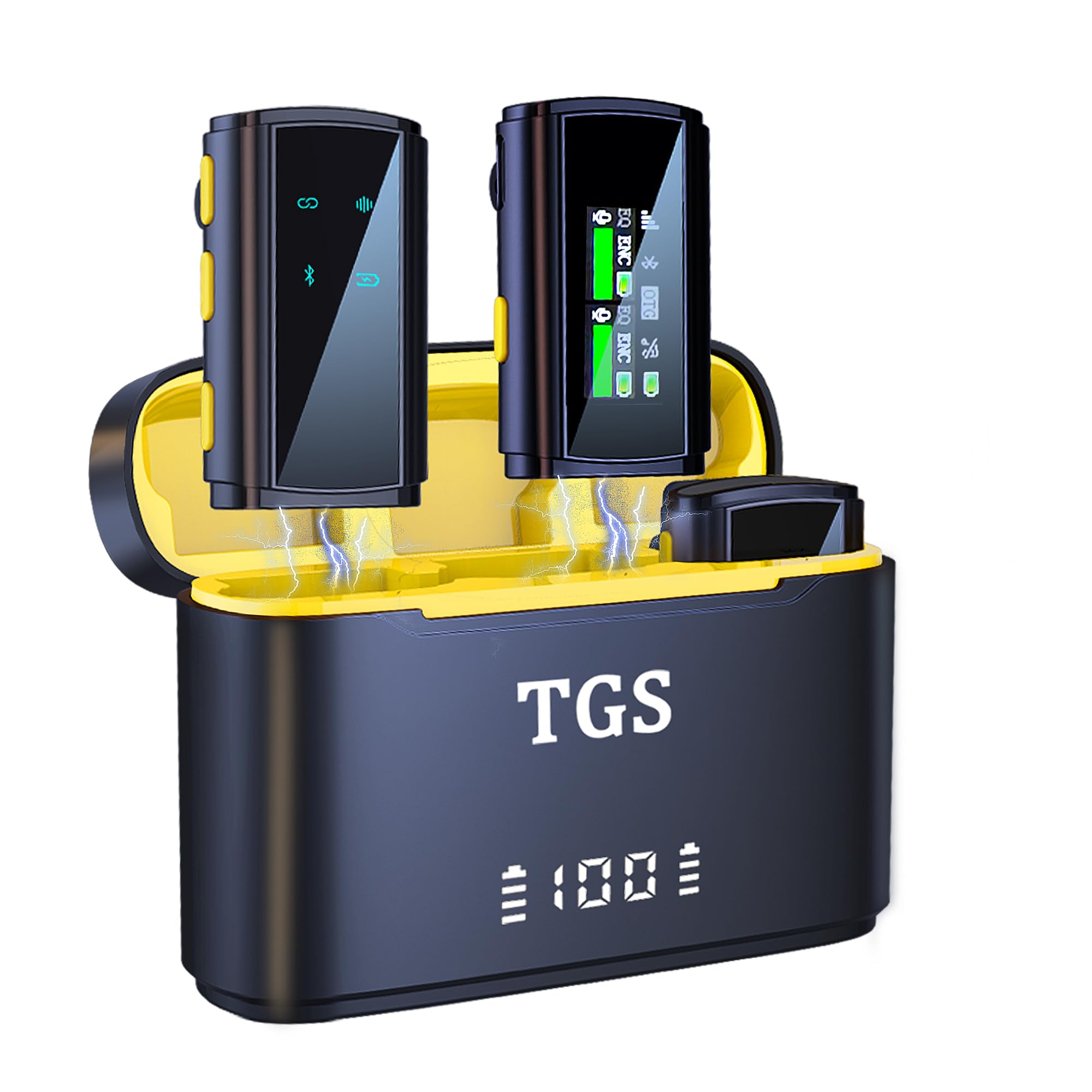 Wireless Lavalier Microphone Compatible with iPhone iPad Android TF