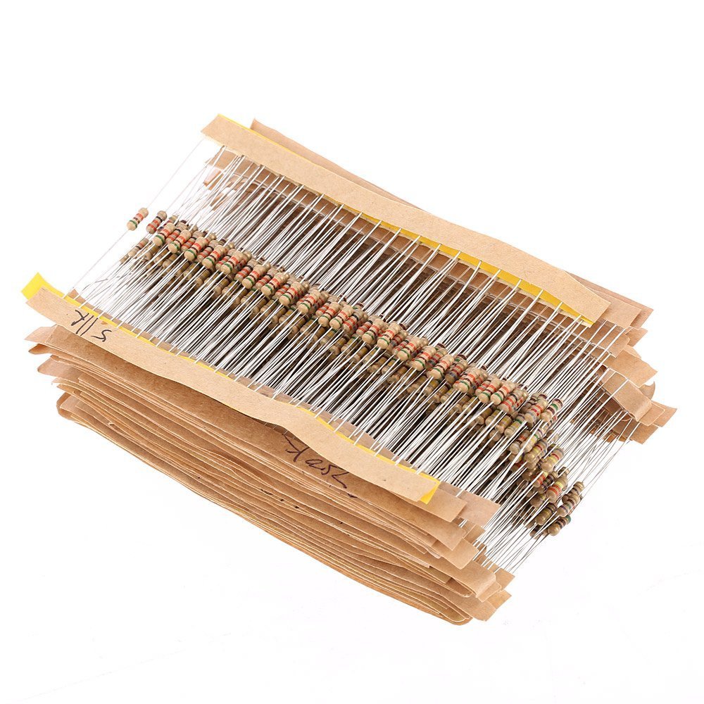 DollaTek 560PCS 1/4W Watt 1% Carbon Film Resistors Assorted Kit Set 56 Values (1 ohm~ 10M ohm)
