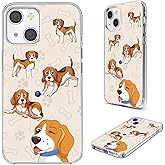 AKORAVO for iPhone 15 Case for Women Girl Men, Full Protective Shockproof Soft TPU Clear Slim Phone Cover Cases with Design for iPhone 15 6.1,Cute Cartoon Animal Pet Dog Puppy Funny Beagle Ball