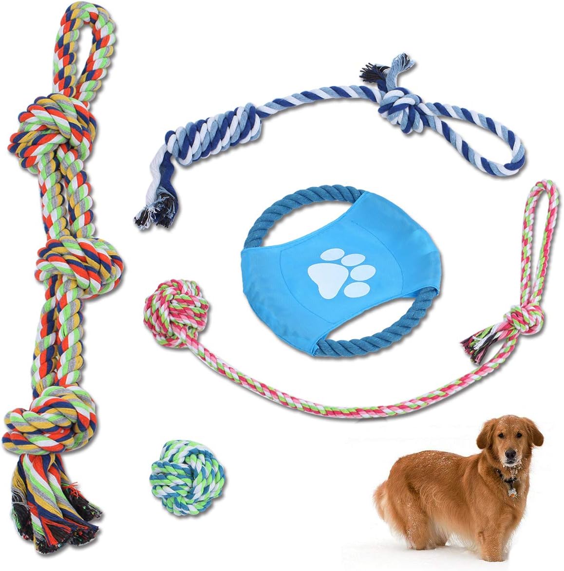 Youngever Hundeseilspielzeug 6er Set - Kauspielzeug Für Mittlere Bis Große Hunde