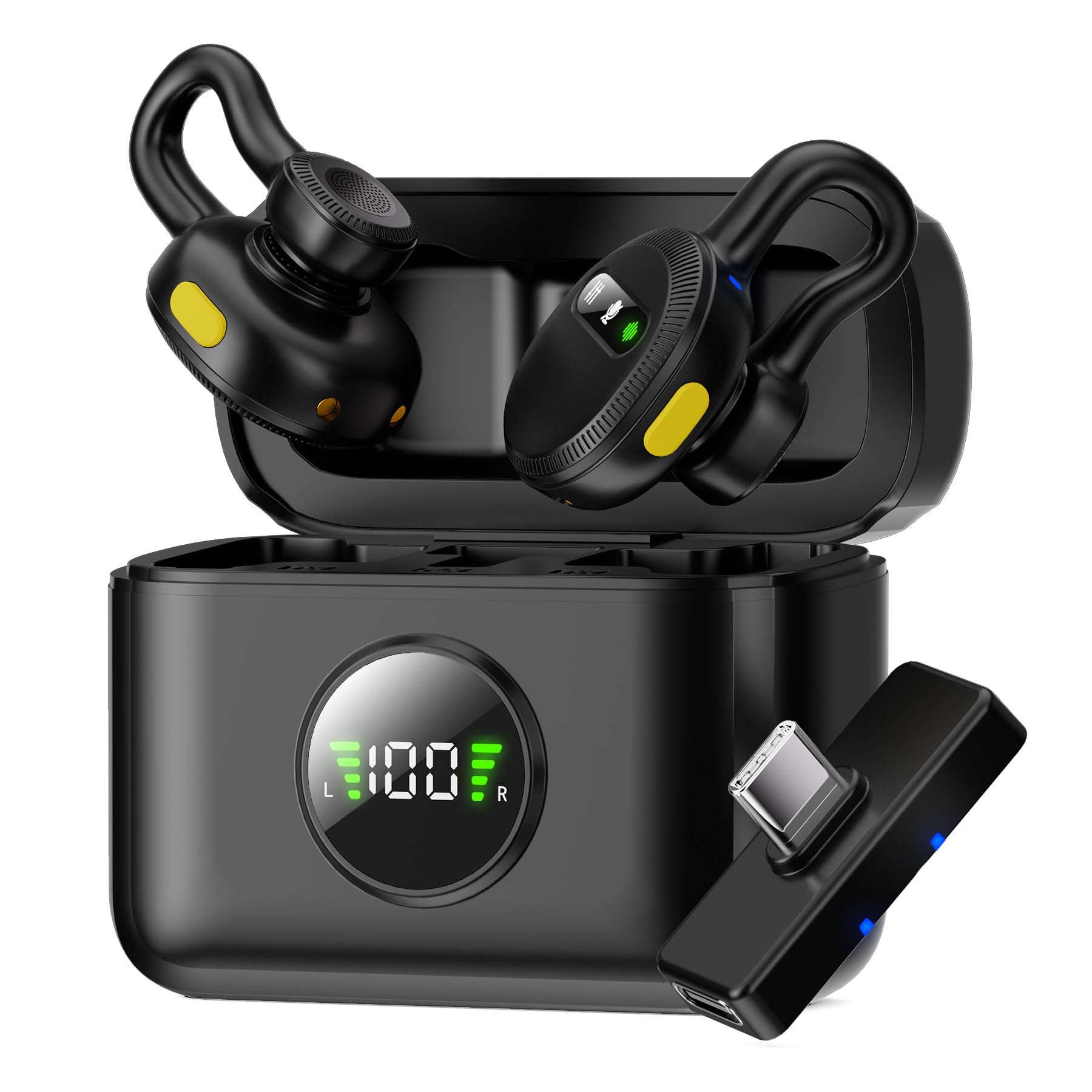 Photo 1 of Tisino mini Wireless Lavalier Microphone for iPhone 15,16/Android/Tablets/PC with USB C Plug, Noise Reduction Clip-on Lapel Mic with Charging Case for YouTube, TikTok, Vlog, Podcast, Interview