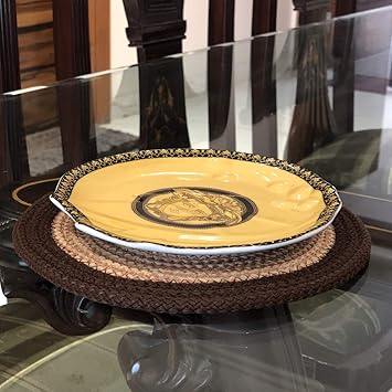 St Saprose Polypropylene Round Trivet 6 Pcs Set Pot Mat Side Table Mat Machine Washable Color 23 Cm Size Brown Amazon In Home Kitchen