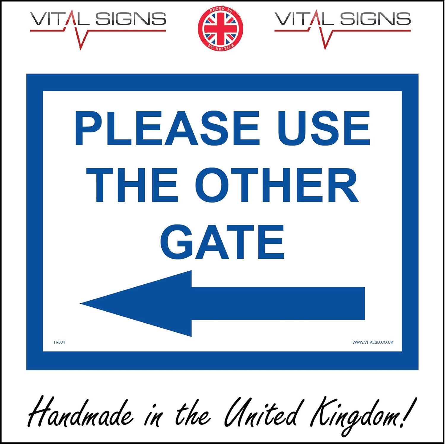 TR304 Please Use The Other Gate Left Arrow Sign Direction Farm Field